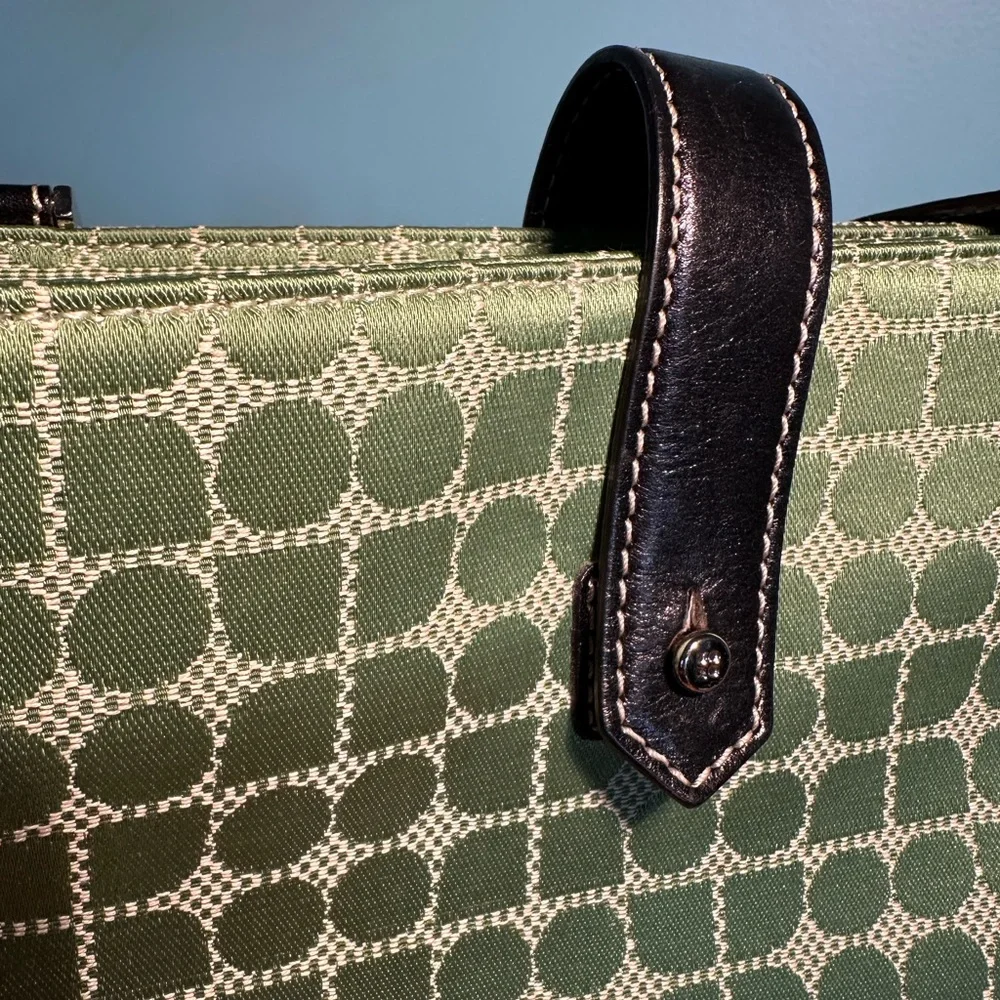 Y2K Geometric Fresh Green Dots kate spade Logo Classic Structured Shoulderbag